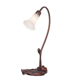 16" High White Tiffany Pond Lily Accent Lamp