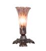 7" High Purple Iridescent Tiffany Pond Lily Mini Lamp