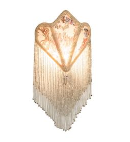 6" Wide Fabric & Fringe Floral Night Light