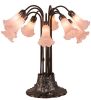 24"H Pink Pond Lily 10 LT Table Lamp