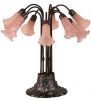 24"H Pink Pond Lily 10 LT Table Lamp