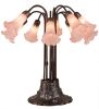 24"H Pink Pond Lily 10 LT Table Lamp