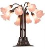 24"H Pink Pond Lily 10 LT Table Lamp