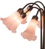 24"H Pink Pond Lily 10 LT Table Lamp