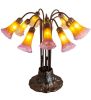 22"H Amber/Purple Pond Lily 10 LT Table Lamp