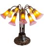 22"H Amber/Purple Pond Lily 10 LT Table Lamp