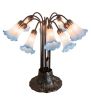 22"H Pink/Blue Pond Lily 10 LT Table Lamp