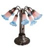 22"H Pink/Blue Pond Lily 10 LT Table Lamp