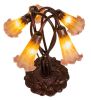 17" High Amber/Purple Pond Lily 5 LT Table Lamp