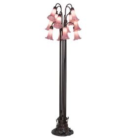 60"H Lavender Tiffany Pond Lily 12 LT Floor Lamp