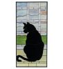 20"W X 42"H Cat in Window Stained Glass Window