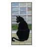20"W X 42"H Cat in Window Stained Glass Window