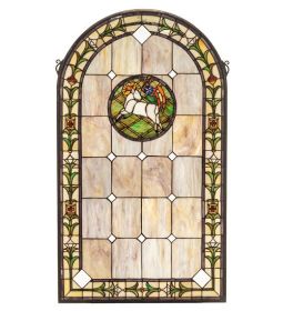 23" Wide X 40" High Lamb of God Stained Glass Window
