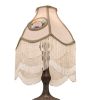 20" High Reverse Painted Roses Fabric with Fringe Table Lamp