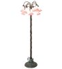 61" High Pink Tiffany Pond Lily 12 Light Floor Lamp