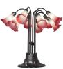 24" High Seafoam/Cranberry Tiffany Pond Lily 10 LT Table Lamp