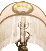 20"H Reverse Painted Roses Fabric with Fringe Table Lamp