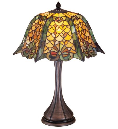 21"H Duffner & Kimberly Shell & Diamond Table Lamp