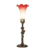 15" High Pink/White Tiffany Pond Lily Nouveau Lady Mini Lamp