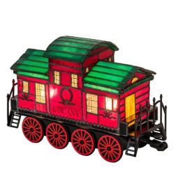 10.5" Long Train Caboose Lighted Sculpture