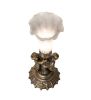 13" High Gray Tiffany Pond Lily Twin Cherub Accent Lamp