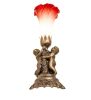 13"High Pink/White Tiffany Pond Lily Twin Cherub Accent Lamp