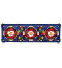 33" Wide X 10" High Tudor Trio Stained Glass Window