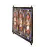 33" Wide X 10" High Tudor Trio Stained Glass Window