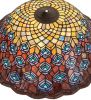24"W Tiffany Peacock Feather Shade