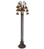 63" High Stained Glass Pond Lily 12 Light Floor Lamp