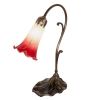 15" High Seafoam/Cranberry Tiffany Pond Lily Accent Lamp