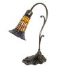 15" High Stained Glass Pond Lily Accent Lamp