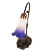 15" High Blue/White Tiffany Pond Lily Accent Lamp