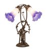17" High Blue/White Pond Lily 2 Light Trellis Girl Table Lamp
