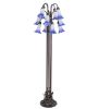 63" High Blue/White Tiffany Pond Lily 12 Light Floor Lamp