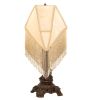 23" High Reverse Painted Roses Fabric with Fringe Table Lamp