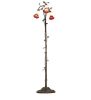 58" High Seafoam/Cranberry Tiffany Pond Lily 3 Light Floor Lamp