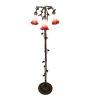 58" High Pink/White Tiffany Pond Lily 3 Light Floor Lamp