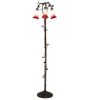 58" High Pink/White Tiffany Pond Lily 3 Light Floor Lamp