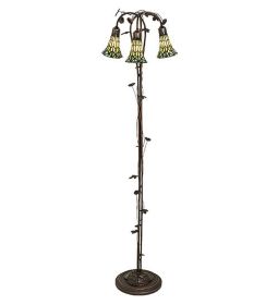 58 High Stained Glass Pond Lily 3 Light Floor Lamp