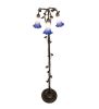 58" High Blue/White Pond Lily 3 Light Floor Lamp