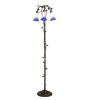 58" High Blue/White Pond Lily 3 Light Floor Lamp