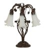 18" High White Tiffany Pond Lily 6 Light Table Lamp