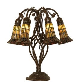 19 High Stained Glass Pond Lily 6 Light Table Lamp