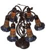 19" High Stained Glass Pond Lily 6 Light Table Lamp