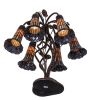 19" High Stained Glass Pond Lily 6 Light Table Lamp
