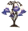 18" High Blue/White Pond Lily 6 Light Table Lamp