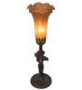 15 High Amber Tiffany Pond Lily Nouveau Lady Accent Lamp