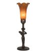 15 High Amber Tiffany Pond Lily Nouveau Lady Accent Lamp