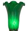 15" High Green Tiffany Pond Lily Nouveau Lady Accent Lamp